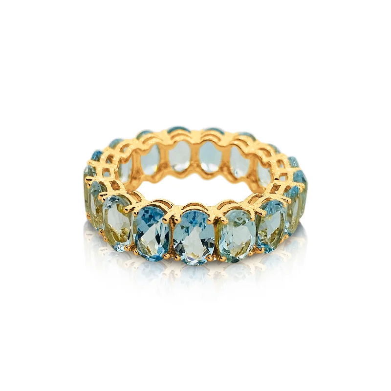 Ladies vintage-inspired rings-Gemstone Oval Ring In 18K Yellow Gold