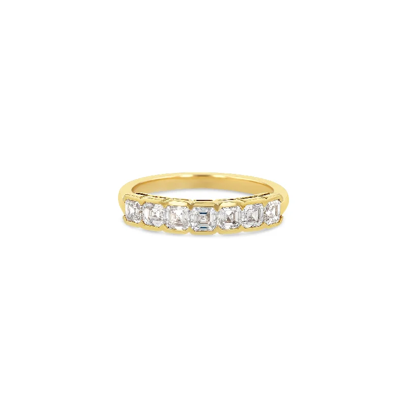 Ladies eternity rings-Asscher Half Eternity Ring