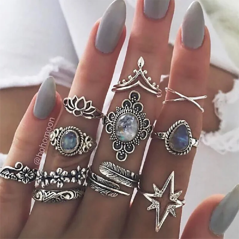 11 Pieces Combined Ring Set