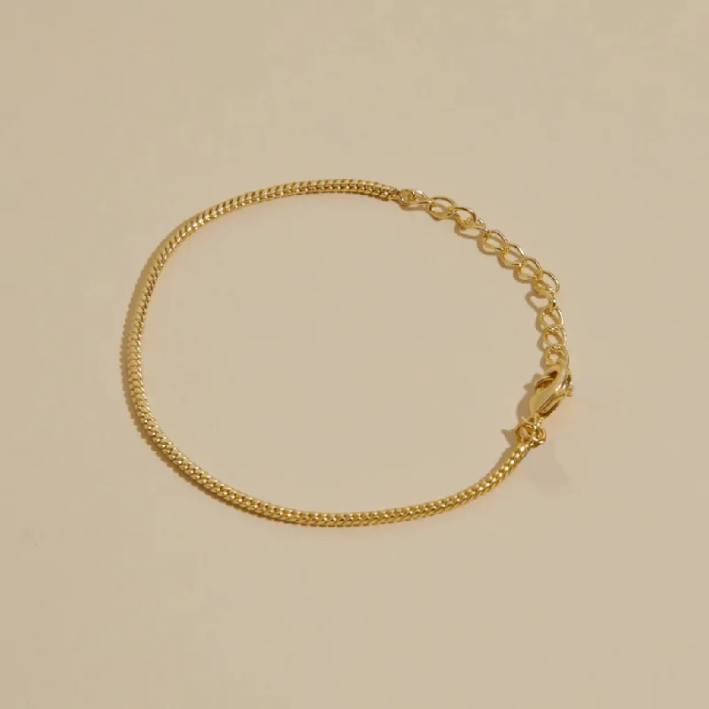 Ladies double chain bracelets-Hip-hop Simple Style Solid Color Stainless Steel Plating Chain 18k Gold Plated Bracelets