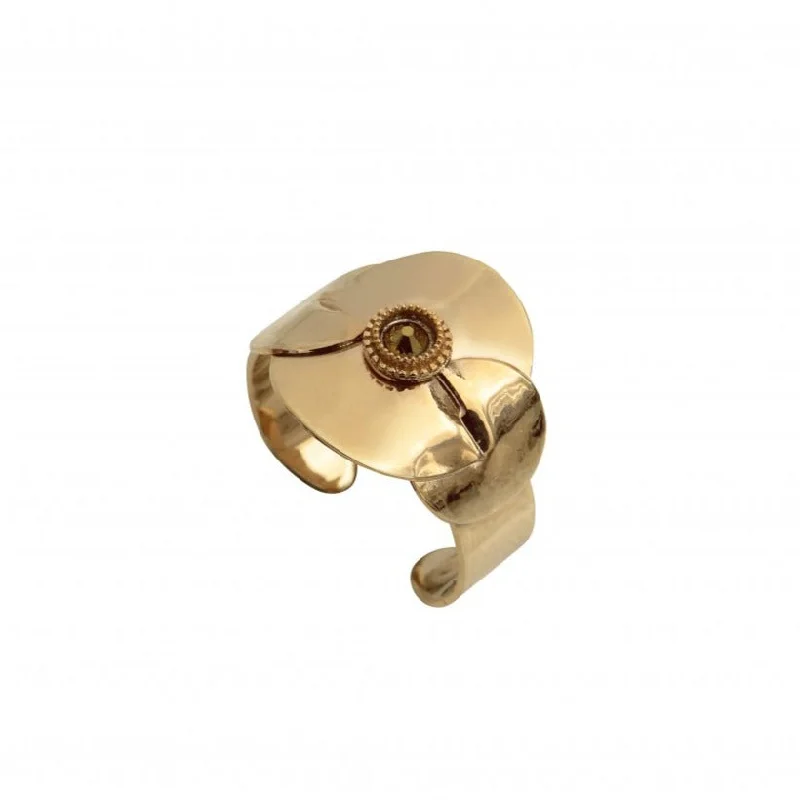 Ladies romantic rings-Unique and Chic Gold Adjustable Ring by Satellite Paris