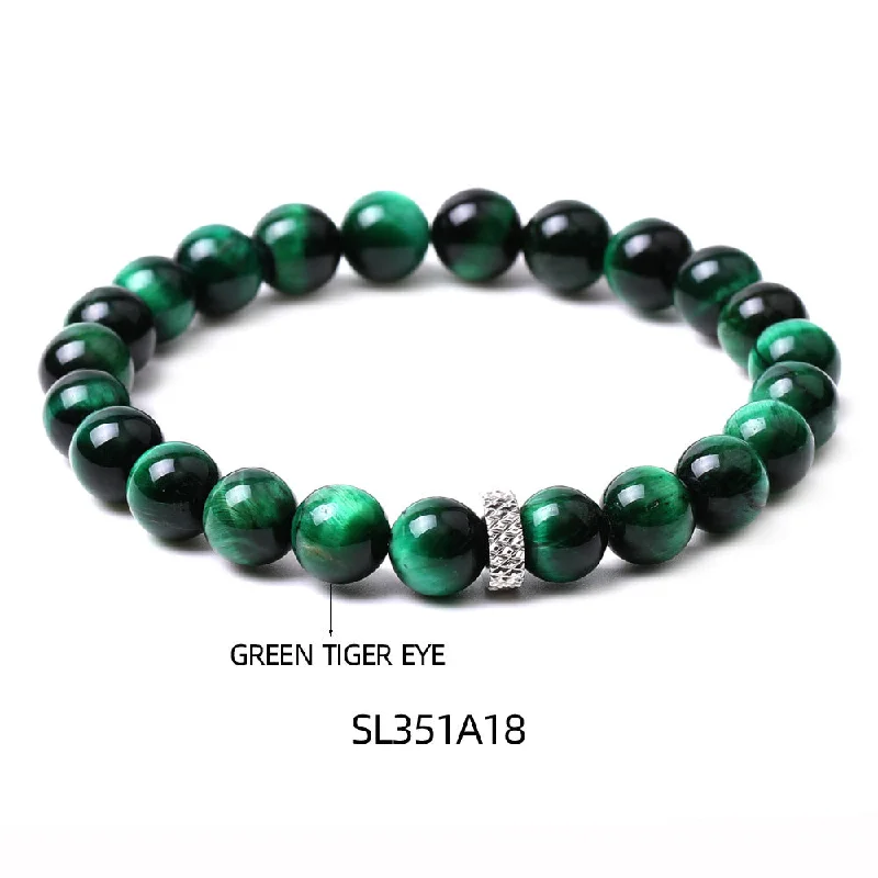 Sl351a18 Green Tiger-Eye Bracelet