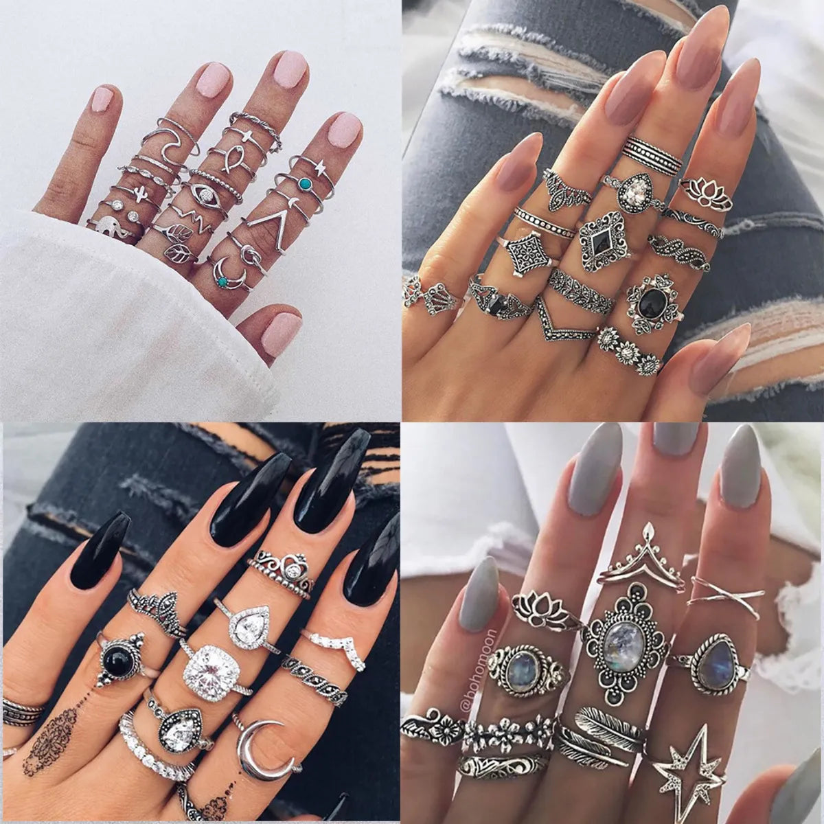 Ladies opal rings-Wholesale Jewelry Hip-Hop Geometric Water Droplets Argyle Alloy Plating Rings