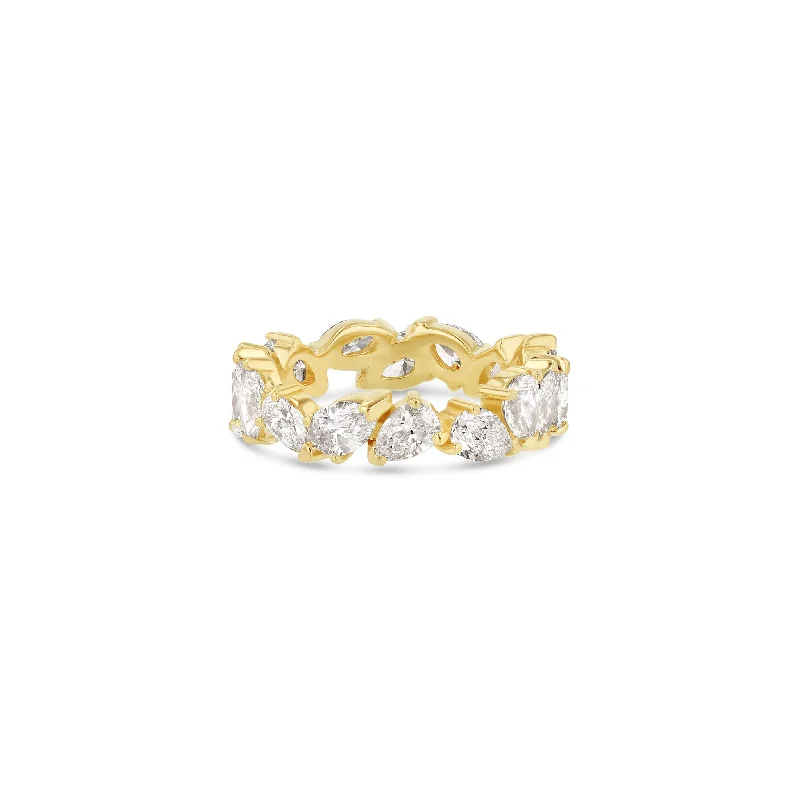 Ladies aquamarine rings-Marquise + Pear Eternity Ring