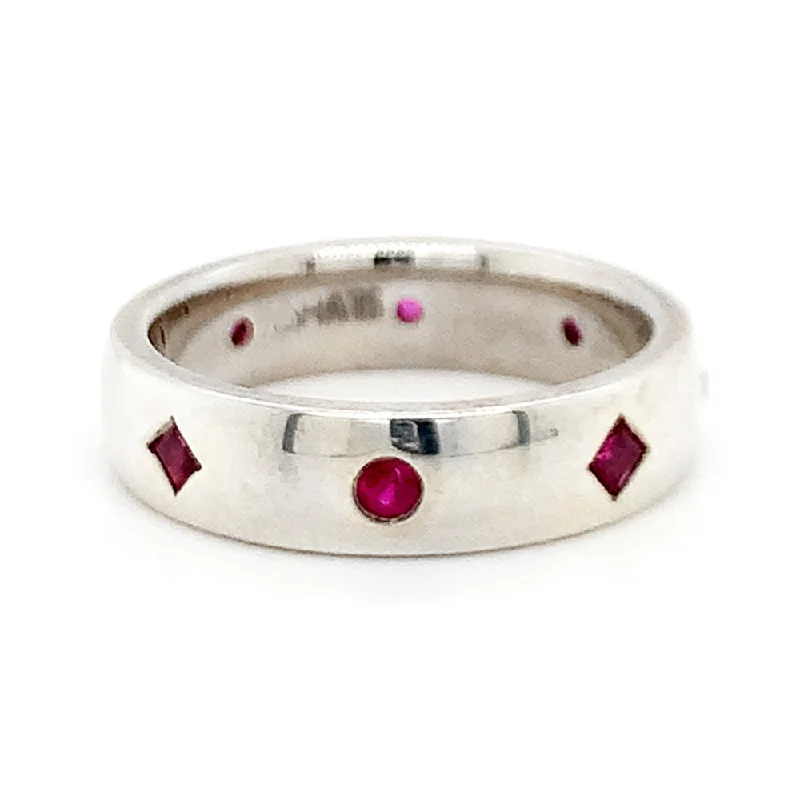 Ladies customized rings-Sterling Silver & Ruby Ring - "Anastasia"