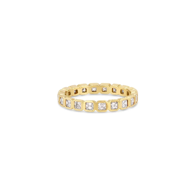 Ladies opal rings-Asscher Eternity Ring