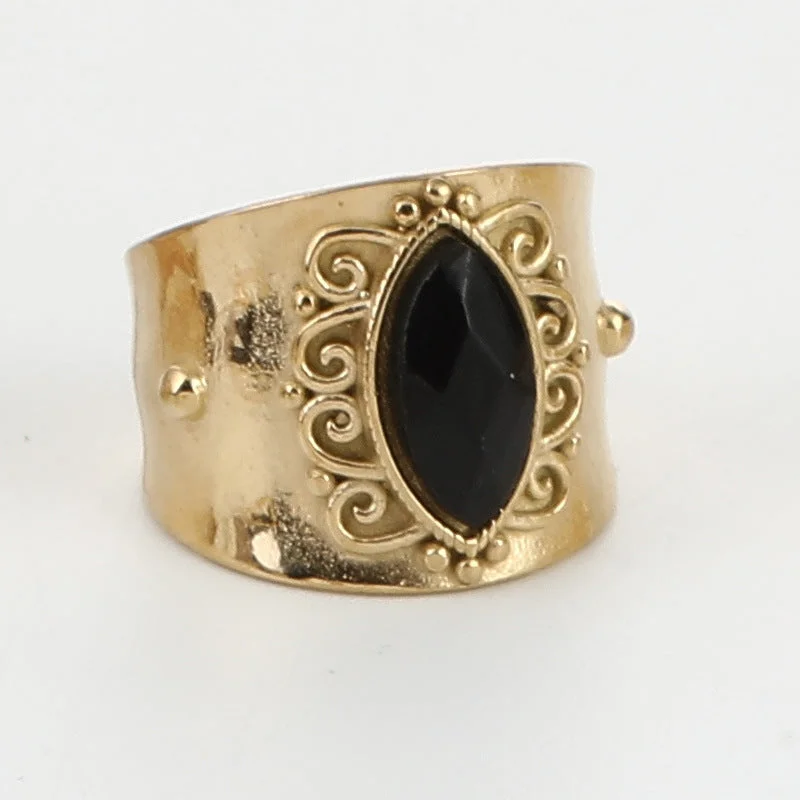 Solid Wide Black Stone