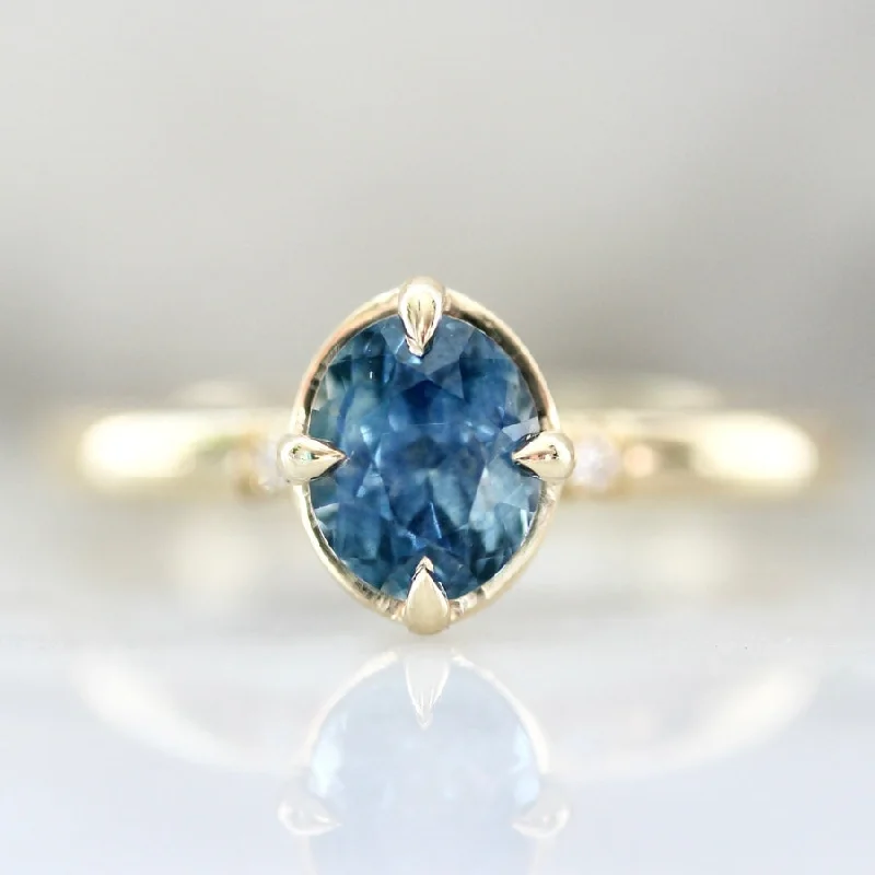 Ladies boho style rings-Cerulean City Blue Oval Cut Montana Sapphire Ring