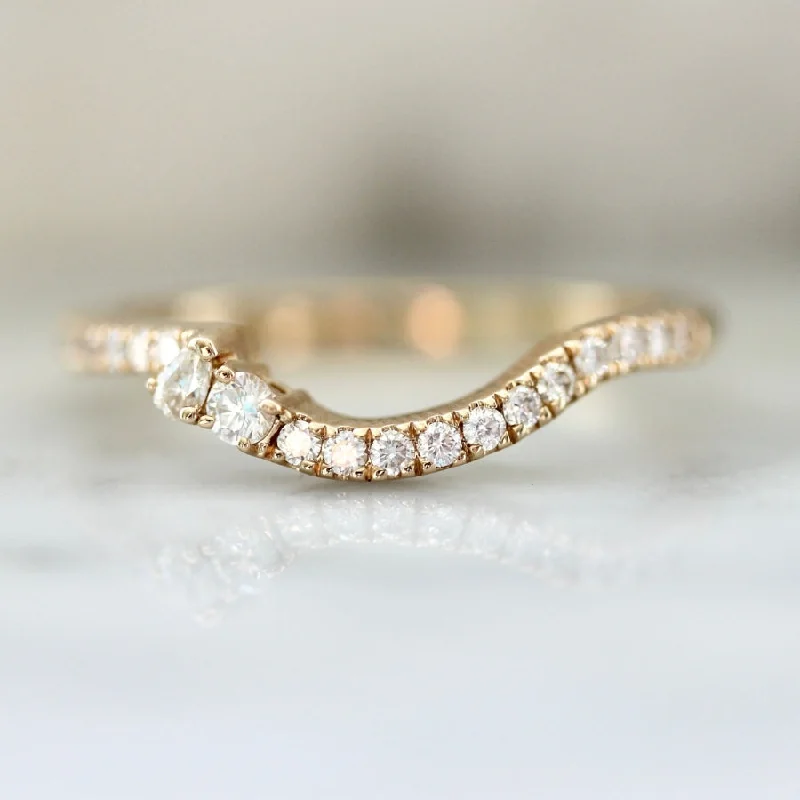 Ladies promise rings-On the Rocks Curved Diamond Band