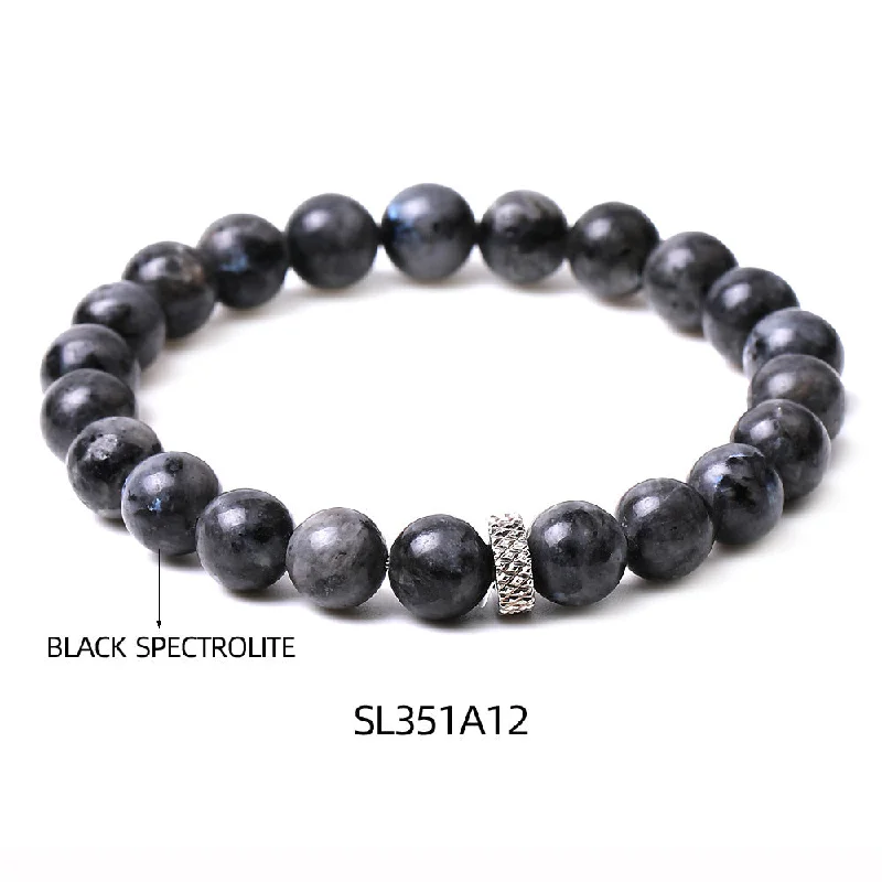 Sl351a12 Black Glitter Bracelet