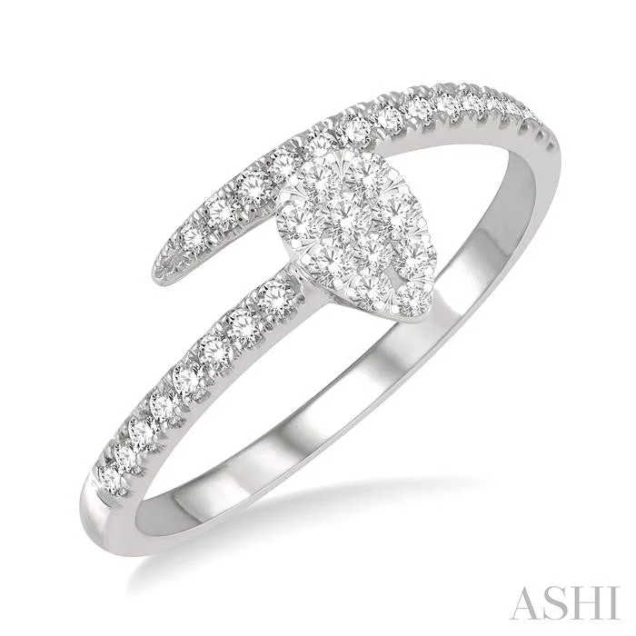 Ladies square rings-PEAR SHAPE LOVEBRIGHT DIAMOND FASHION RING