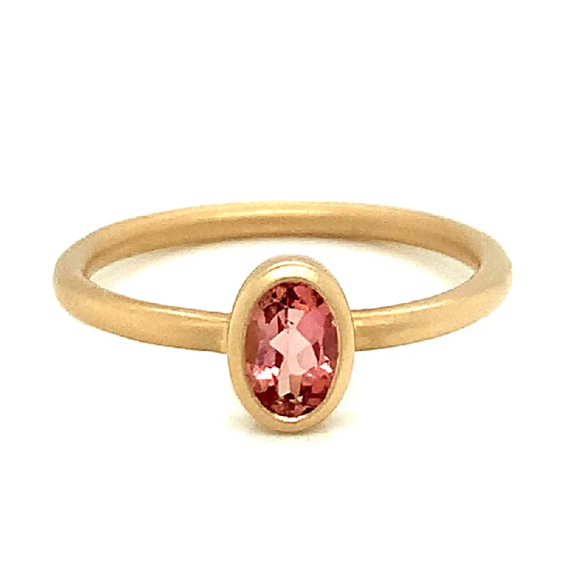 Ladies ruby engagement rings-Imperial Topaz Solitaire Ring - "Looking Glass"