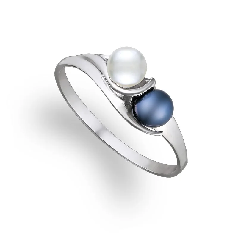 Ladies gold rings with diamonds-Akoya Pearl Ring