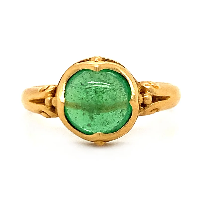 Ladies twisted rings-Yellow Gold & Tsavorite Garnet Ring - "Wicklow"