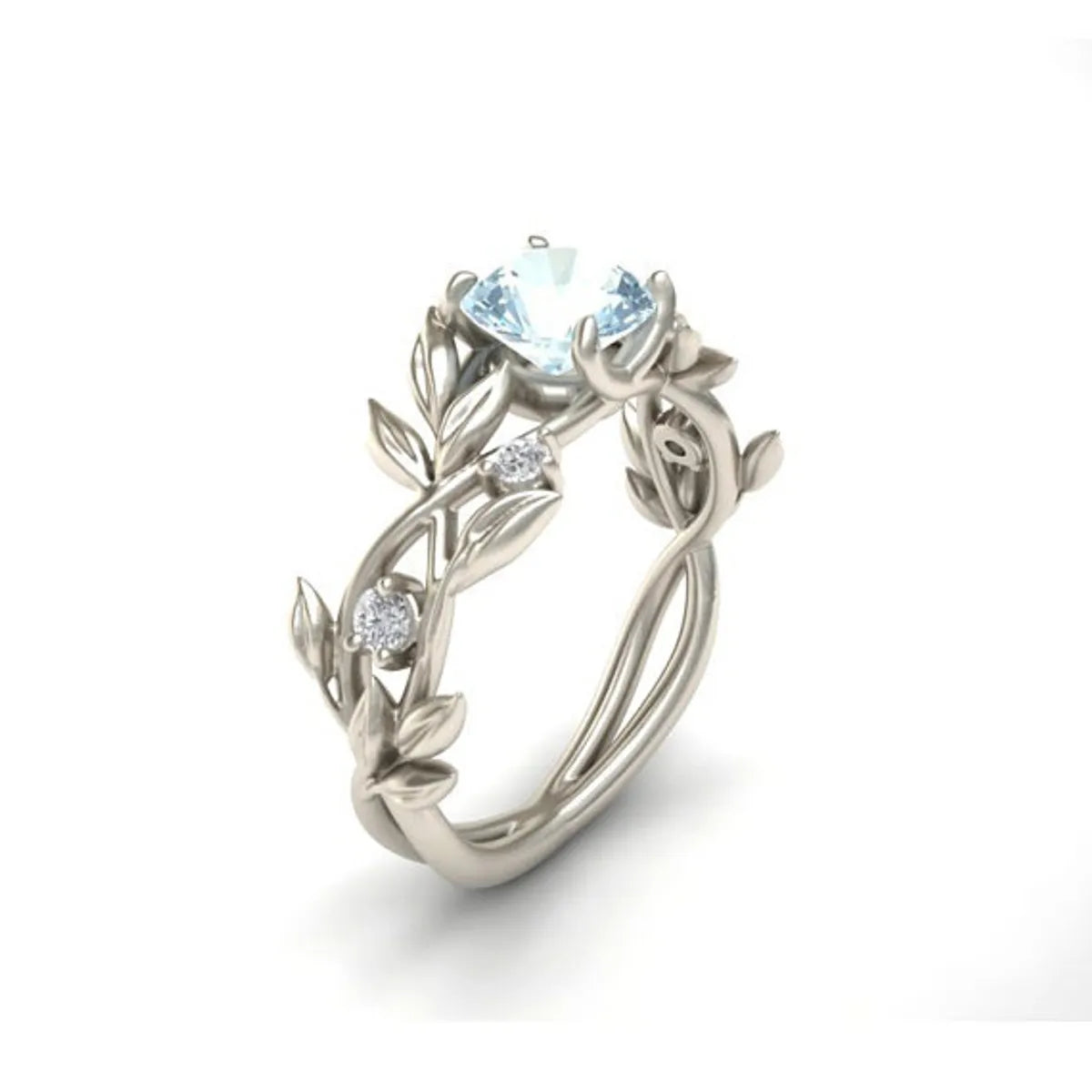 Leaf Blue Diamond Ring