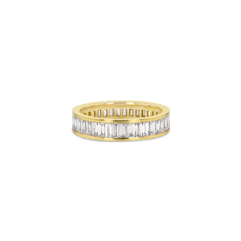 Ladies gold rings-Baguette Eternity Ring - Vertical