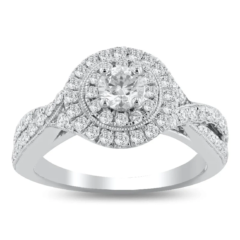 Ladies solitaire engagement rings-Auriya Platinum 1 1/4ctw Diamond Engagement Ring (I, SI-2)