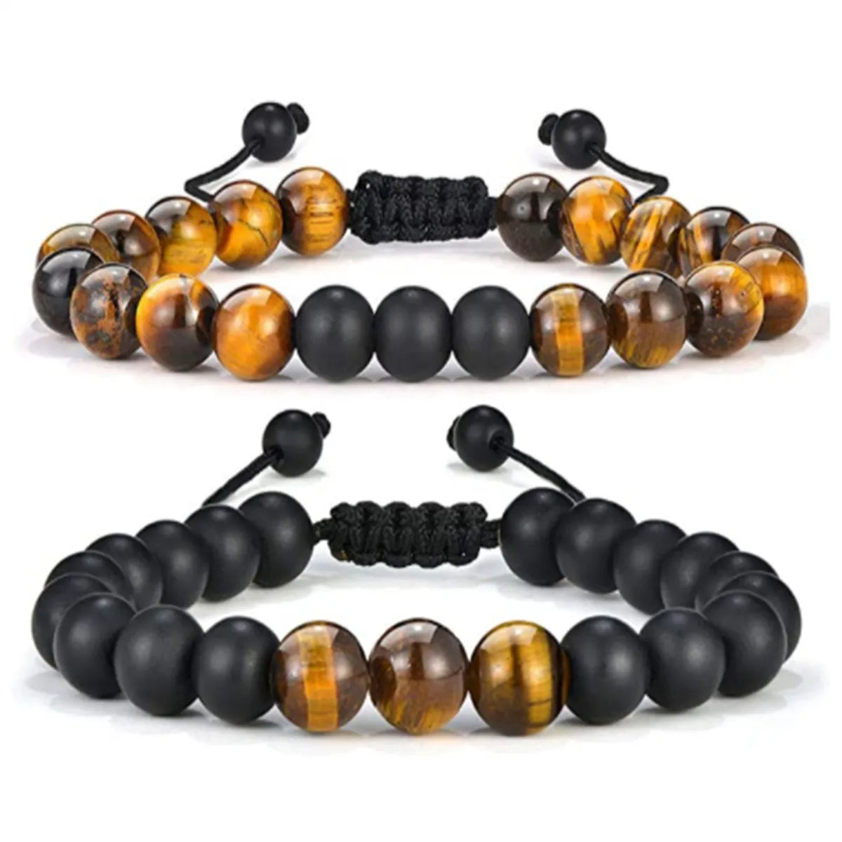 Ladies antique bracelets-Fashion Gradient Color Natural Stone Agate Beaded Bracelets