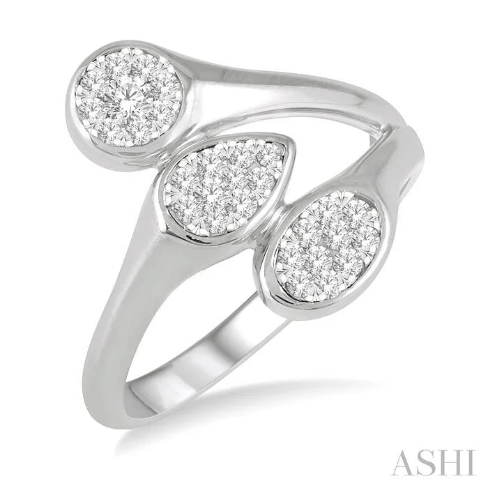 Ladies platinum rings-MIXED SHAPE LOVEBRIGHT DIAMOND FASHION RING