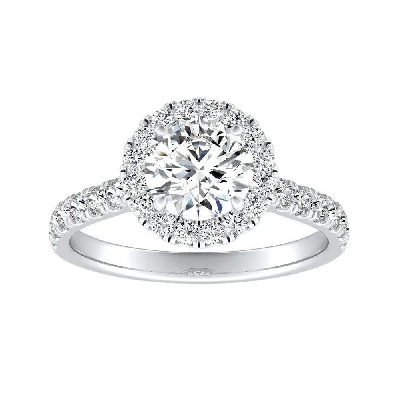 Ladies radiant cut engagement rings-Auriya 14k Gold Classic 1 carat TW Round Halo Diamond Engagement Ring (G-H, VS1-VS2)