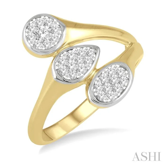 Ladies large statement rings-MIXED SHAPE LOVEBRIGHT DIAMOND FASHION RING